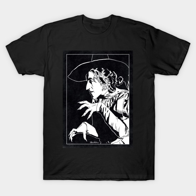 WICKED WITCH OF THE WEST - The Wizard of OZ (Black and White) T-Shirt by Famous Weirdos